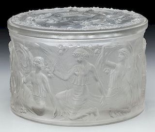 R. LALIQUE CLEAR AND FROSTED GLASS FIGURINES ET VIOLES BOX