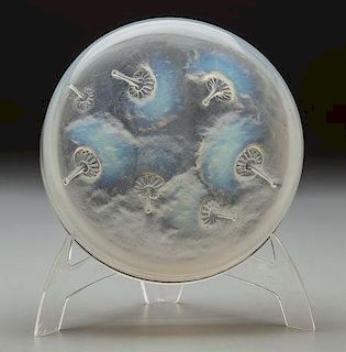 R. Lalique Opalescent Glass Houppes Box