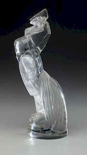 R. Lalique Clear and Frosted Glass Coq Houdan Mascot