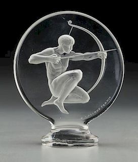 R. Lalique Clear and Frosted Glass Archer Mascot