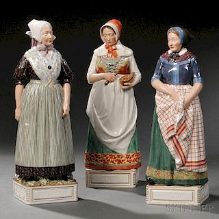 Three Royal Copenhagen Porcelain Figures of Women