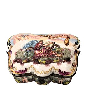 Antique Large Ginori CapoDiMonte Porcelain Box