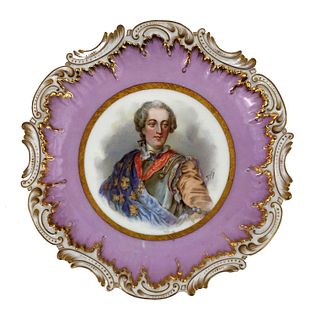Hand-painted 19th century sevres plate