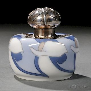 Royal Copenhagen Sterling Silver-mounted Porcelain Vial and Cover