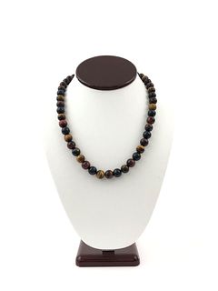1960's Tiger Eye and Sterling Silver Necklace