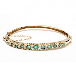 14KT Emerald and Diamond Bracelet