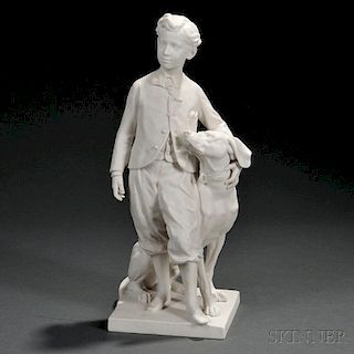 Sevres Parian Model of a Young Man with His Dog