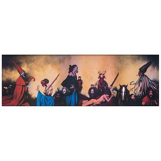 RAFAEL CORONEL, El Tastoán y la Niña de Jeréz, Signed, Giclée without print number, 25.5 x 76.7" (65 x 195 cm) | RAFAEL CORONEL, El Tastoán y la Niña 