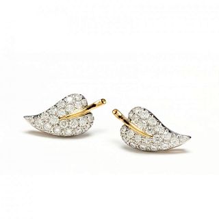 Platinum Diamond Earrings, Schlumberger