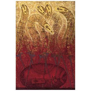 ROLANDO ROJAS, Untitled, Signed, Oil and sand on canvas, 59 x 39.3" (150 x 100 cm), Certificate | ROLANDO ROJAS, Sin título, Firmado, Óleo y arena sob
