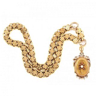 Victorian Gold Necklace with a Locket