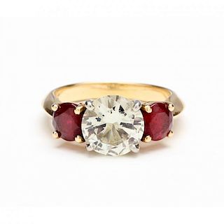 Gold and Platinum Diamond and Ruby Ring, Quest