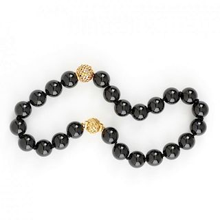 18KT Gold and Onyx Necklace