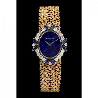 18KT Diamond and Sapphire Watch, Bueche Girod