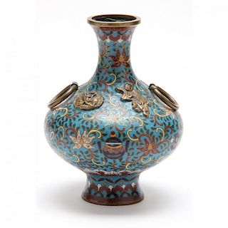 Japanese Cloisonne Vase with Rings 