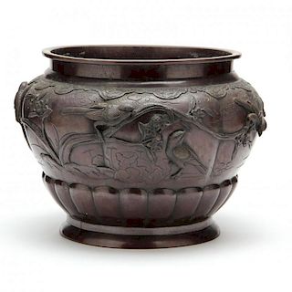 Japanese Large Bronze Bowl 