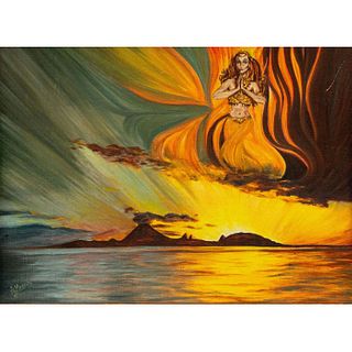 Anita Mesich Oil On Canvas, Genie in the Sky