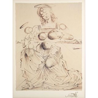 Salvador Dali (1904-1989) Lithograph Print, Woman and Child