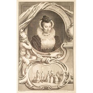 Houbraken Framed Portrait Engraving, Mary, Queen of Scots