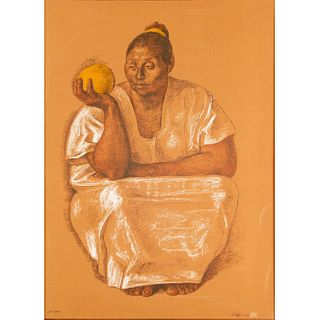 Francisco Zuniga (1912-1998) Lithograph, Mujer con Naranja