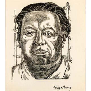 Jose Chavez Morado (Mexican, 1909-2002) Wood Engraved on Paper, Diego Rivera