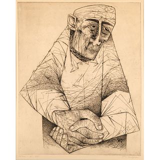 Lillian Freedgood (American b. 1936) Lithograph, Old Man
