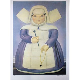 Fernando Botero (Colombian b. 1932) Lithograph on Paper, Mother Superior
