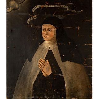 Unknown Artist, 16th c. Original Oil on Canvas, Santa Teresa De Avila
