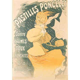 Framed Pastilles Poncelet Antique Poster by Jules Cheret
