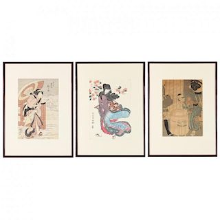 Three Japanese Woodblock Prints 