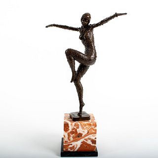 After Chiparus, Art Deco Bronze Sculpture, Dancer