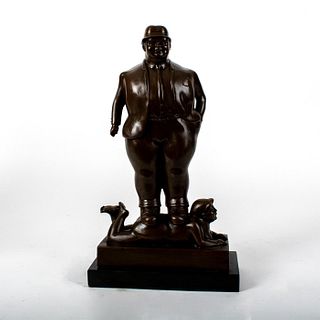 Fernando Botero (Colombian b. 1932) Bronze Sculpture, Man Over Woman
