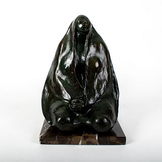 Jose Luis Cuevas(1934-2017) Bronze Sculpture, Mujer Sentada