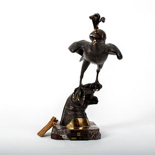 Ignacio Gallo Ros (Spanish 1837-1935) Bronze Sculpture, Hooded Falcon