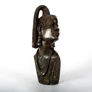 Leonard Mpatila Large Carved Stone Tribal Sculpture, African Woman