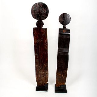 Pair of Unusual Tribal Ironwood Figural Sculptures
