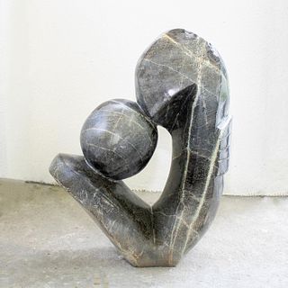 Shona Serpentine Stone Geometric Abstract Sculpture