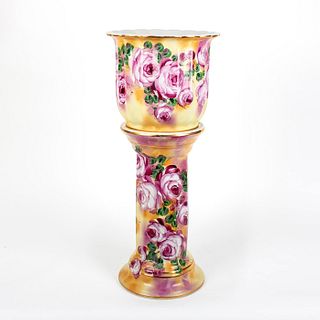 Impressive Limoges China Jardiniere with Pedestal Stand