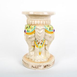 Vintage Ceramic Figural Pedestal Stand, Elephants