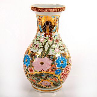 Vintage Hand Painted Floral Japanese Style Vase