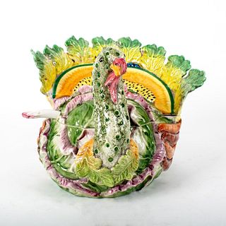 Vietri Style Turkey Pottery Tureen with Cover and Ladle