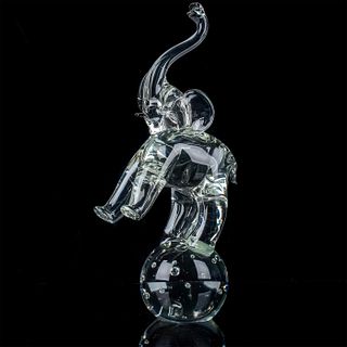 Licio Zanetti Signed Murano Glass Figurine, Circus Elephant