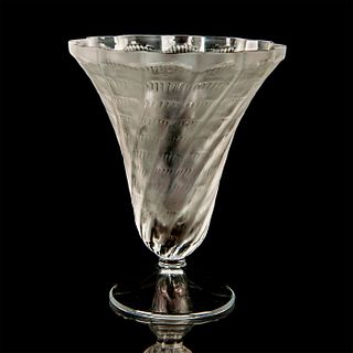 Lalique Art Glass Vase, Lucie Pattern
