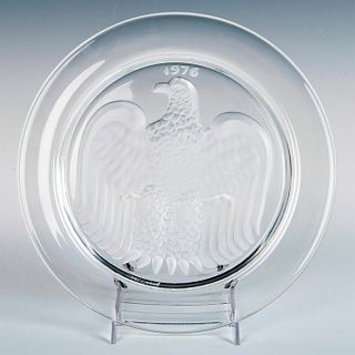 Lalique Crystal Plate, American Eagle, 1976