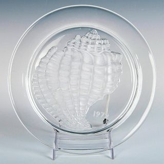 Lalique Crystal Plate, Conch Shell, 1972