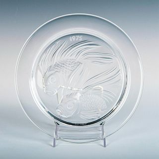 Lalique Crystal Plate, Fish Duo, 1975