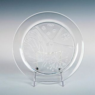 Lalique Crystal Plate, Papillion Butterfly, 1969