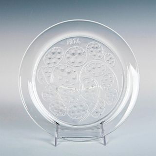 Lalique Crystal Plate, Silver Pennies, 1974