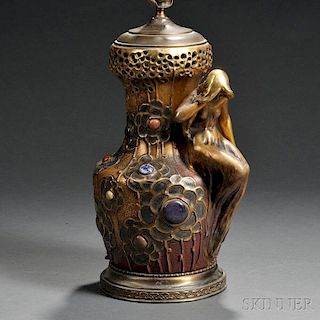 Amphora Art Nouveau Porcelain Lamp Base