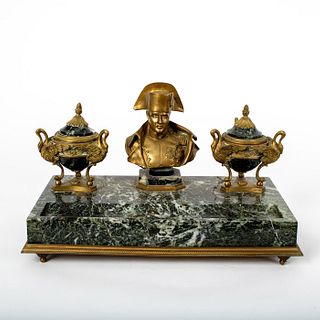 After Canova, Circa 1900 French Gilded Inkwell, Napoleon
